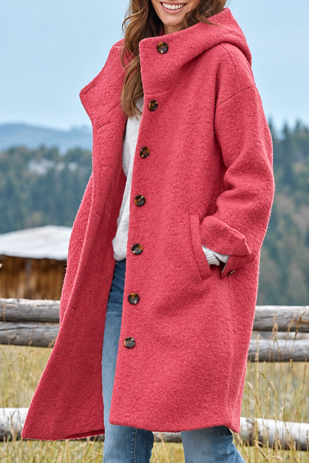 Oriana | Textured Hooded Coat