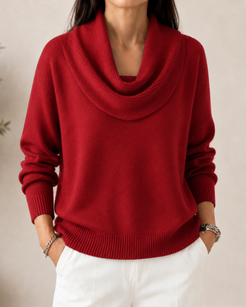 Soft Cowl-Neck Knit Jumper for Women