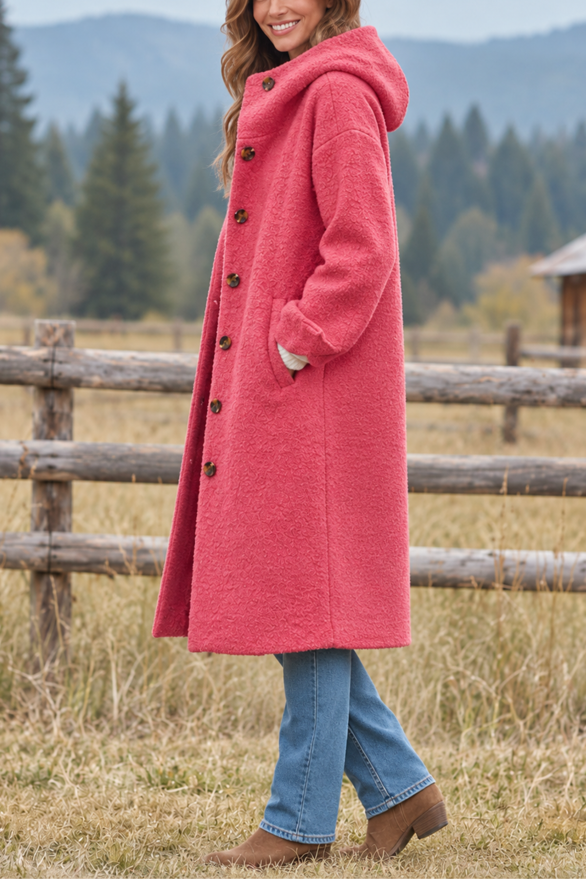 Oriana | Textured Hooded Coat