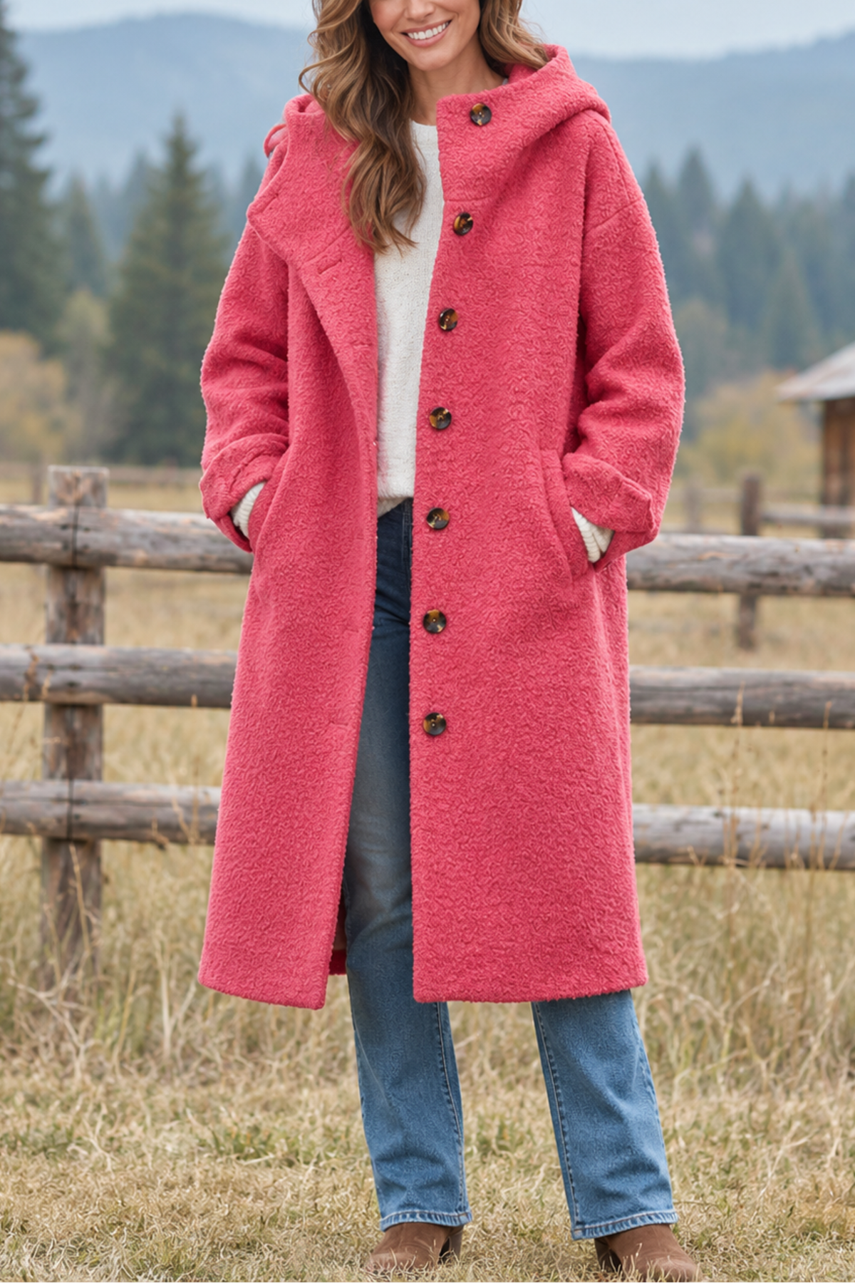 Oriana | Textured Hooded Coat
