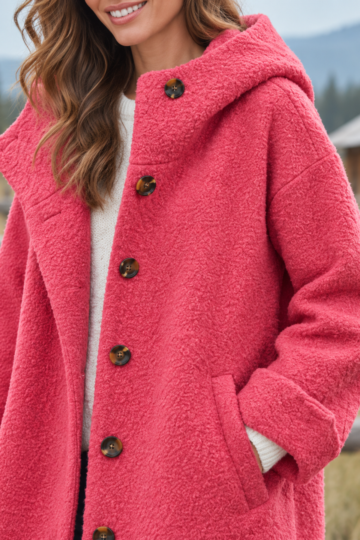 Oriana | Textured Hooded Coat
