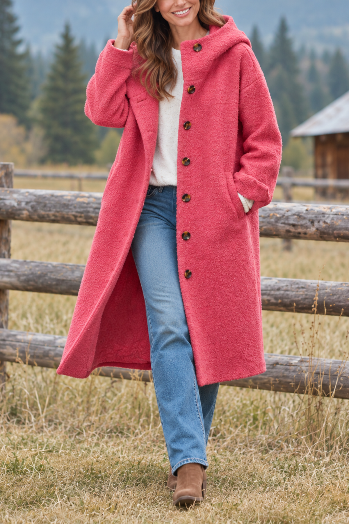 Oriana | Textured Hooded Coat