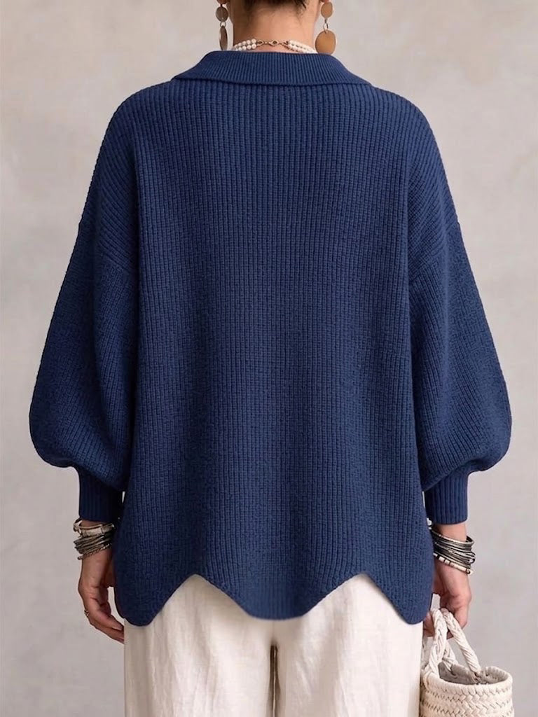 Valerie™ | Oversized cardigan with large golden buttons
