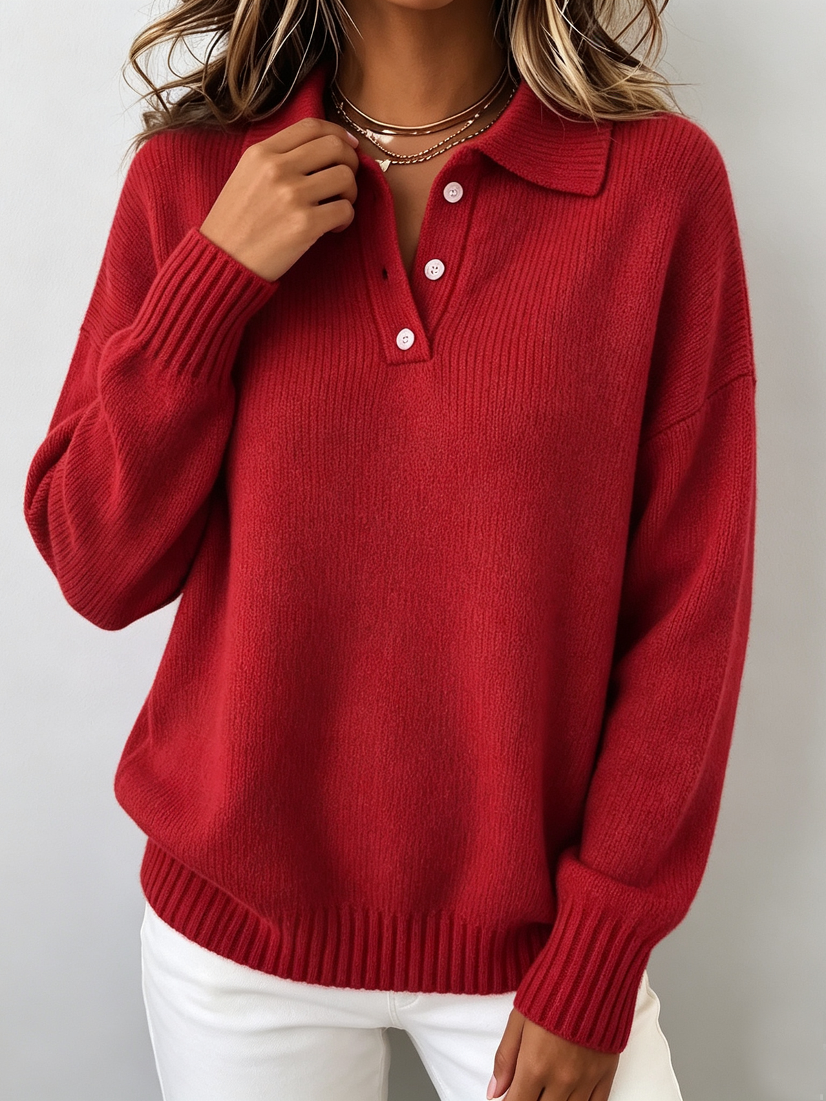 Marvelle | Chic Polo Knit Sweater